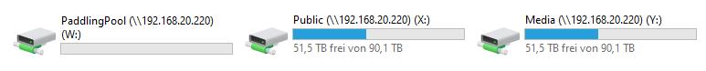 View of windows network drives after applying the fix